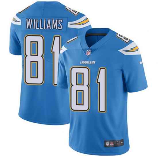 Nike Chargers #81 Mike Williams Electric Blue Alternate Mens Stitched NFL Vapor Untouchable Limited Jersey